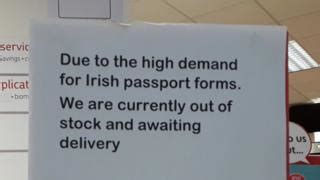 Post Offices Run Out Of Irish Passport Forms Bbc News