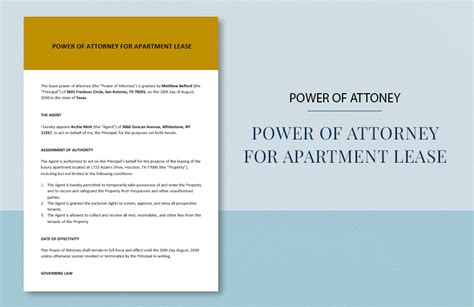 Power Of Attorney To Lease Property Template Google Docs Word Template Net