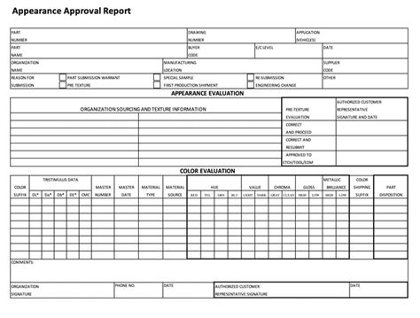 Ppap Production Part Approval Process Excel Templates