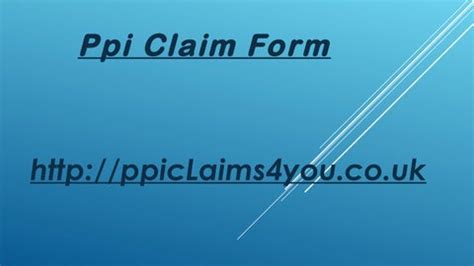 Ppi Claim Form By Richie P Durgin Issuu