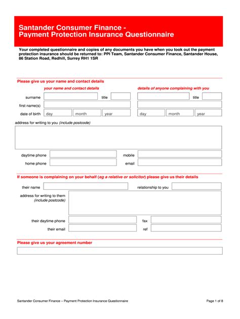 Ppi Claim Form Template Fill Online Printable Fillable Blank