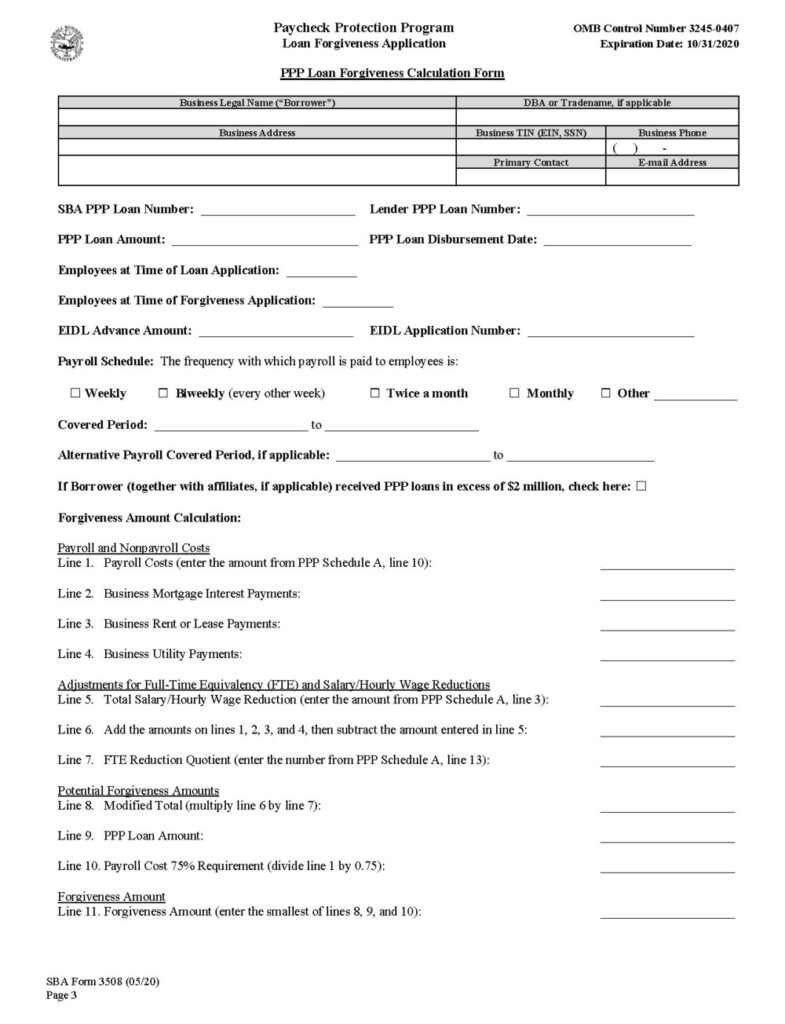 Ppp Loan Forgiveness Application And Instructions Released By Sba