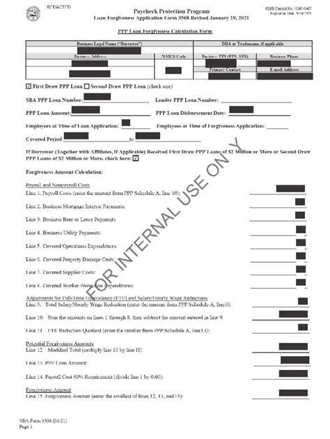 Ppp Loan Forgiveness Application Form 3508S Revised July Ppp Loan