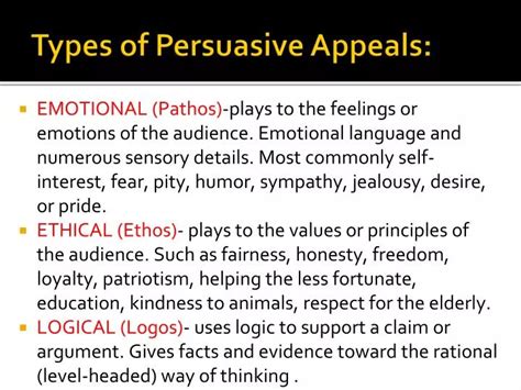 Ppt 3 Types Of Persuasive Appeals Powerpoint Presentation Free