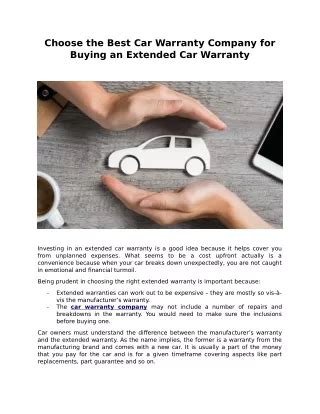 Ppt 5 Ways To Choose The Right Extended Warranty Company Powerpoint