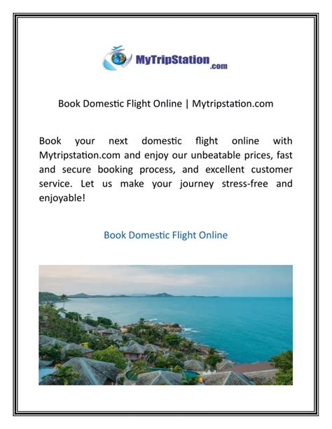 Ppt Book Domestic Flight Online Mytripstation Powerpoint Presentation