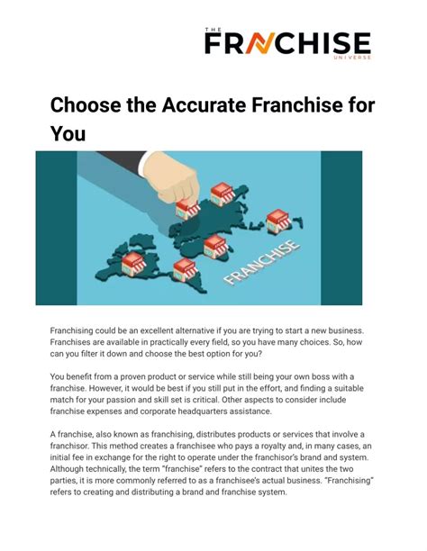 Ppt Choose The Accurate Franchise For You Powerpoint Presentation