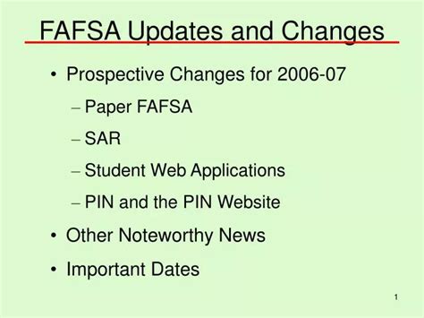 Ppt Fafsa Updates And Changes Powerpoint Presentation Free Download