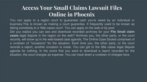 Ppt File Small Claims In Phoenix Powerpoint Presentation Free