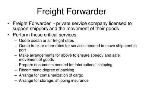 Ppt Freight Forwarder Powerpoint Presentation Free Download Id 6648780