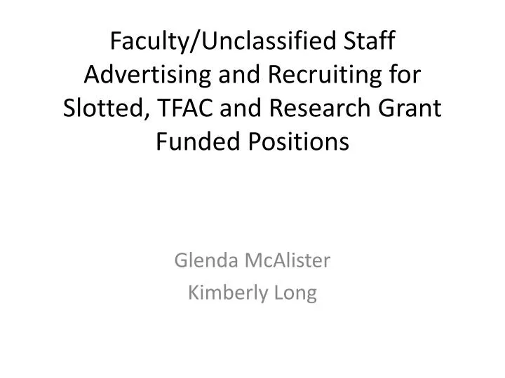 Ppt Glenda Mcalister And Kimberly Long Powerpoint Presentation Free