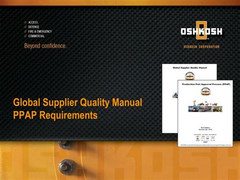 Ppt Global Supplier Quality Manual Ppap Requirements Powerpoint