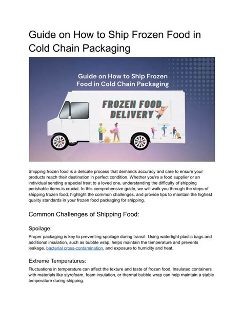 Ppt Guide On How To Ship Frozen Food In Cold Chain Packaging