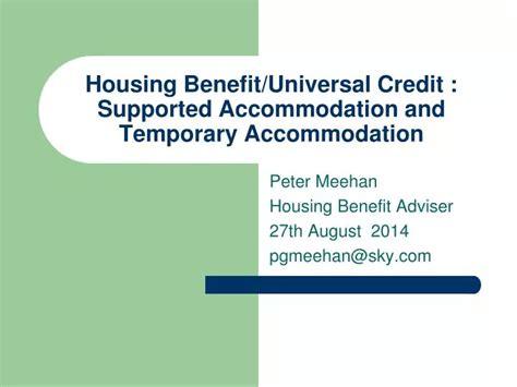 Ppt Housing Benefit Universal Credit Supported Accommodation And