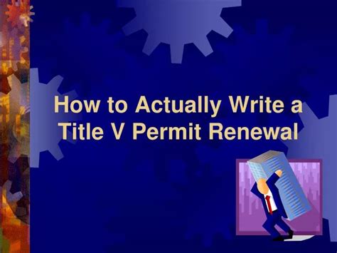 Ppt How To Actually Write A Title V Permit Renewal Powerpoint