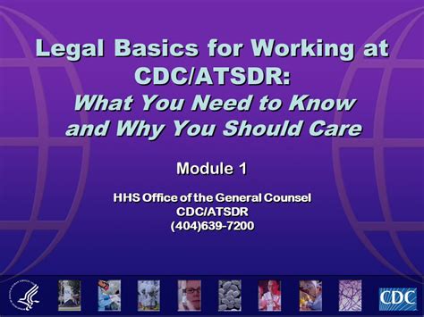 Ppt Legal Basics For Working At Cdc Atsdr What You Need To Know And