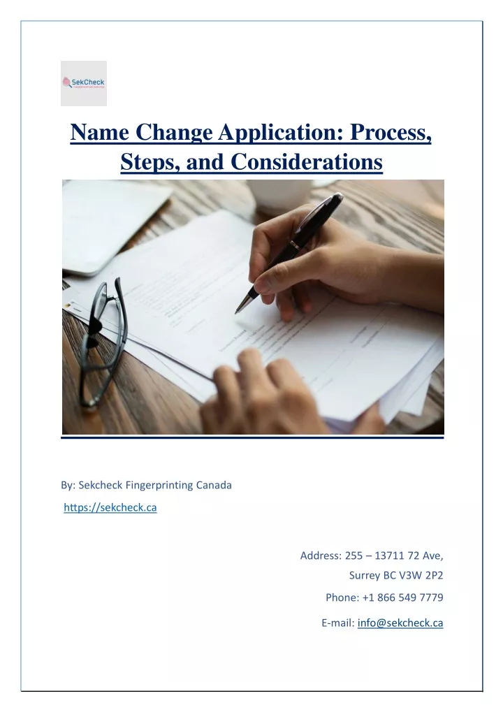 Ppt Name Change Application Process Steps And Considerations