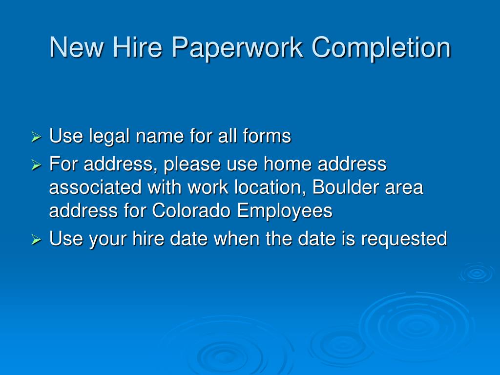 Ppt New Hire Paperwork Completion Powerpoint Presentation Free