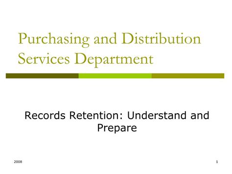 Ppt Purchasing And Distribution Services Department Powerpoint