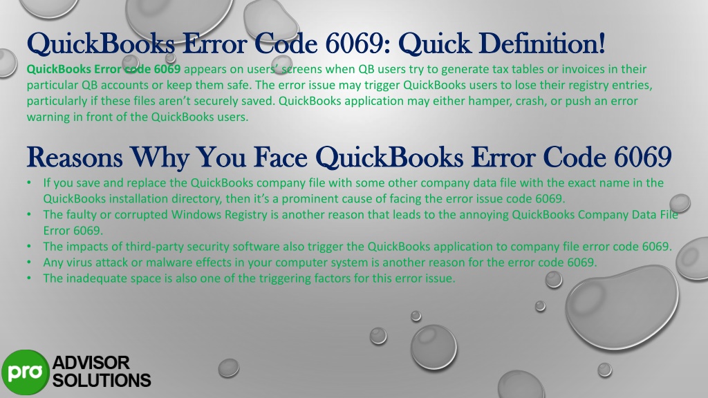 Ppt Quickbooks Error 6069 Reasons Amp Troubleshooting Ways Powerpoint Presentation Id 11994008