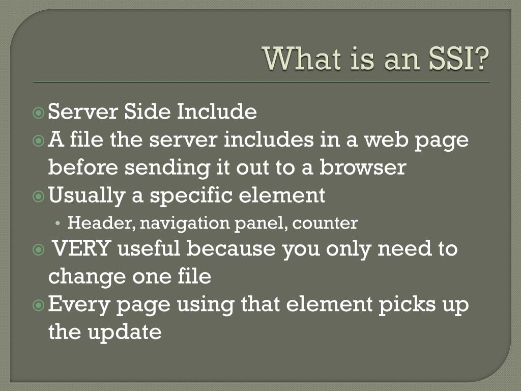 Ppt Server Side Includes Ssi Powerpoint Presentation Free Download