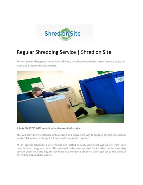 Ppt Shred On Site Offers Regular Shredding Services To Help Businesses Securely Dispose Of