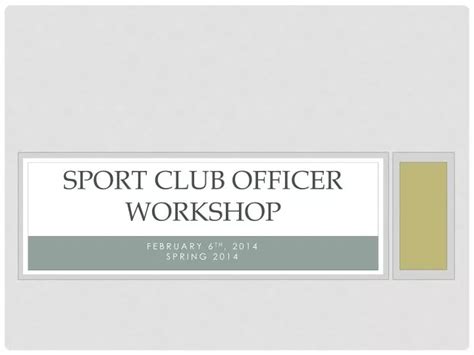 Ppt Sport Club Officer Workshop Powerpoint Presentation Free Download Id 2204486