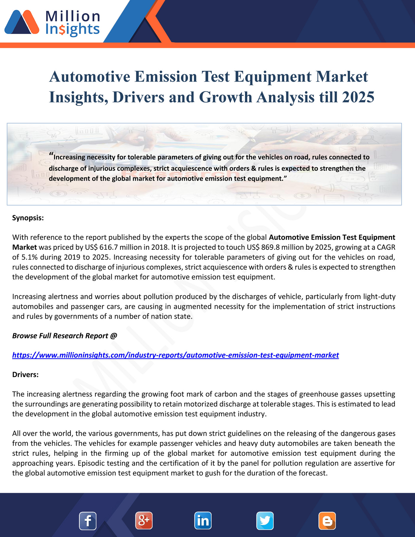 Ppt Strict Laws Boost Automotive Emission Test Equipment Market