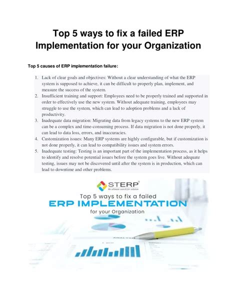 Ppt Top 5 Ways To Fix A Failed Erp Implementation For Your