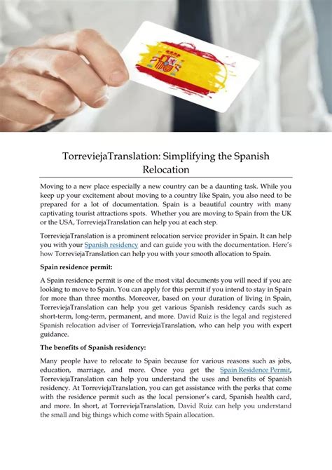 Ppt Torreviejatranslation Simplifying The Spanish Relocation