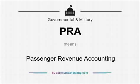 Pra Passenger Revenue Accounting In Governmental Military By