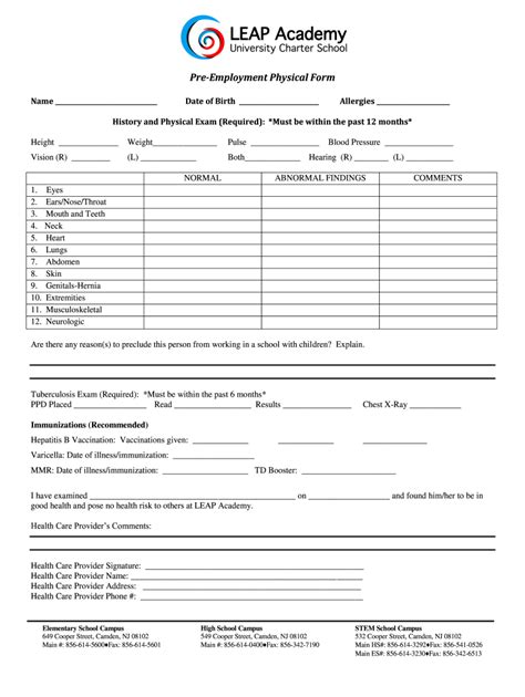 Pre Employment Physical Form Fill Out Sign Online Dochub