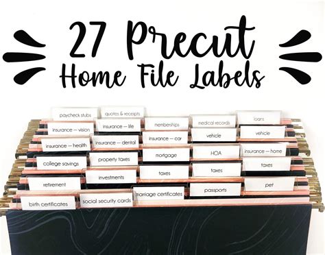 Precut Home Filing System Labels Home Office Home Organization