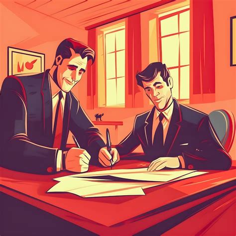 Premium Ai Image Two People Signing A Contract