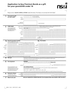 Premium Bonds Application Form For Grandchildren Fill And Sign