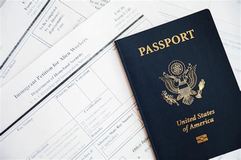 Premium Photo Closeup Of A Us Passport With Immigration Visa