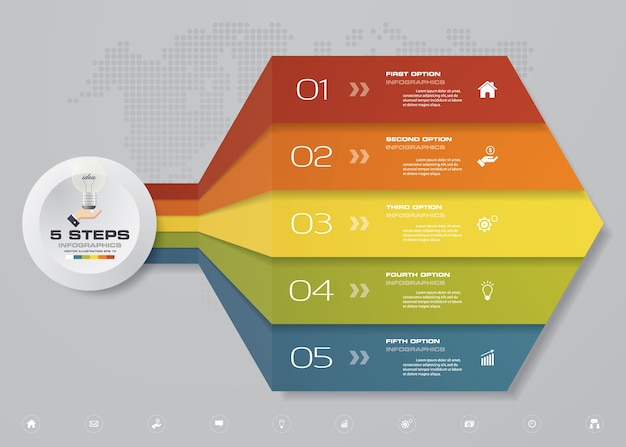 Premium Vector 5 Steps Arrow Template Chart For Presentation