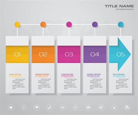 Premium Vector 5 Steps Arrow Timeline Chart Infographic Element