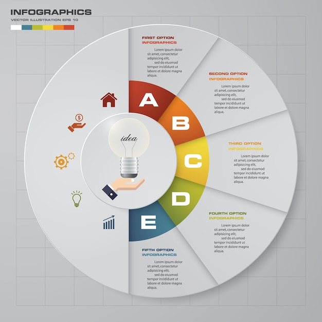 Premium Vector 5 Steps Process Infographics Design Element