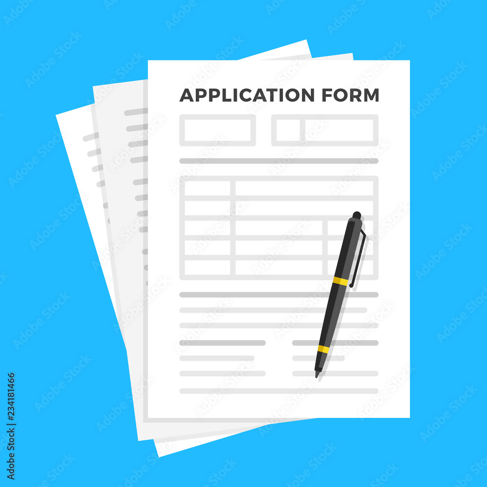 Premium Vector Application Form And Pen Claim Form Paperwork Concept