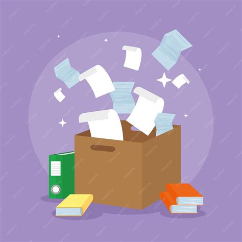 Premium Vector Documents Flying In Box Paperwork