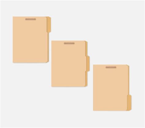 Premium Vector Tabbed File Folders With Interior Fastener To Keep