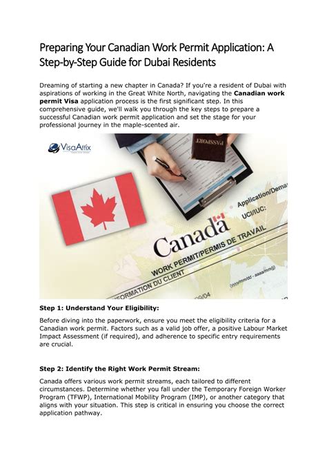 Preparing Your Canadian Work Permit Application A Step By Step Guide