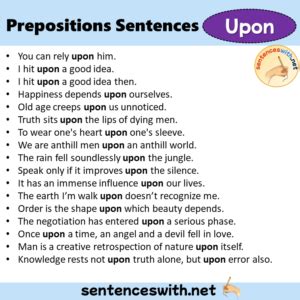 Preposition Upon Sentences Examples Preposition Upon In A Sentence Sentenceswith Net