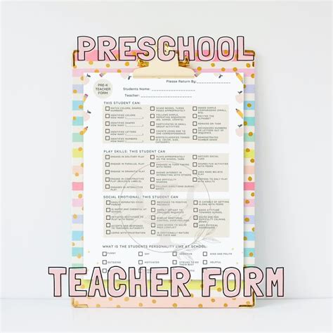 Preschool Iep Teacher Form School Psychologist Form Special