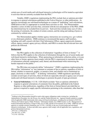 Presidential Memo Social Media And The Paperwork Reduction Act