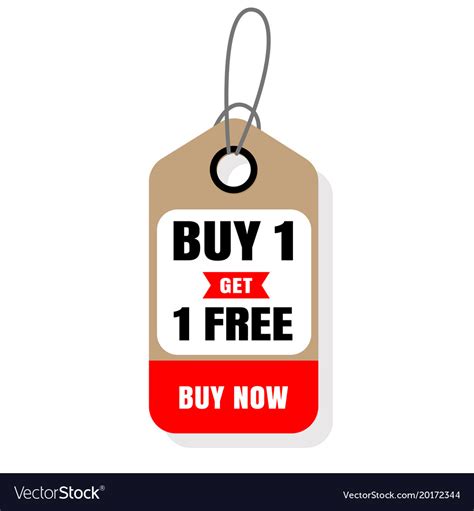 Price Tag Buy 1 Get 1 Free Image Royalty Free Vector Image