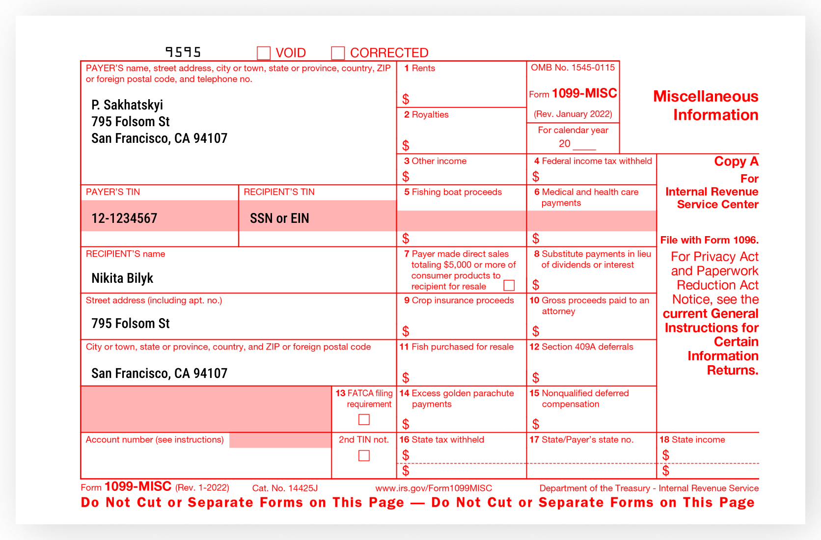 Printable 1099 Form 2023 Printable Forms Free Online