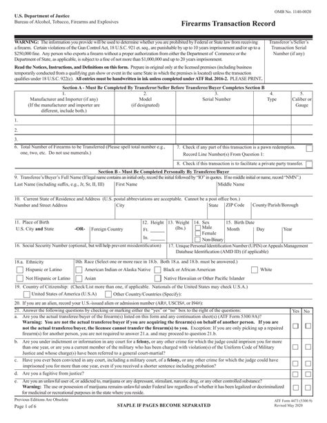 Printable 4473 Form