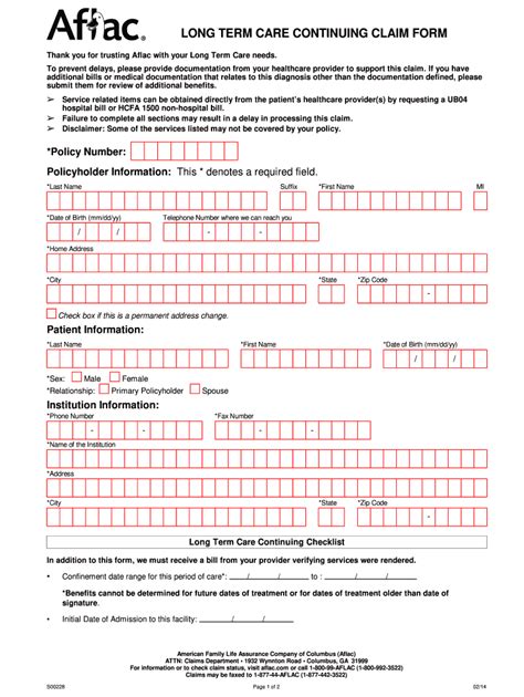 Printable Aflac Wellness Benefit Claim Forms